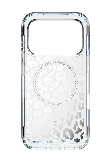 Estuche BodyGuardz Accent Clear Chrome Leopard con MagSafe para el iPhone 17 Pro