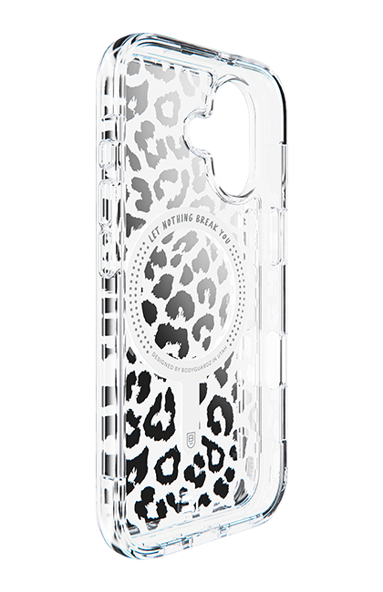 BodyGuardz Accent Clear Chrome Leopard MagSafe Case - iPhone 17