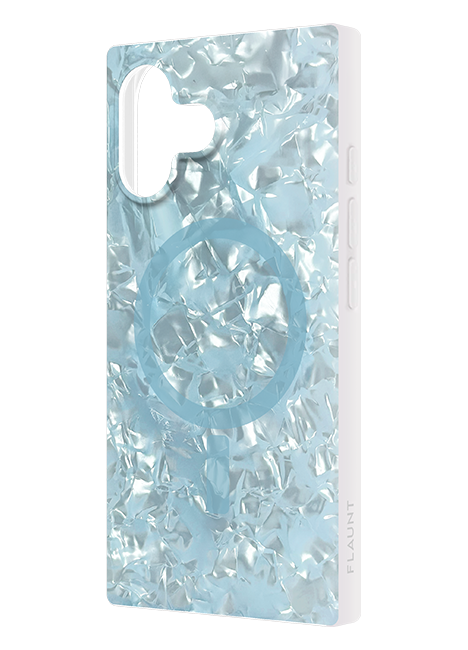 FLAUNT SQUARE Icy Blue Pearl MagSafe Case - iPhone 17