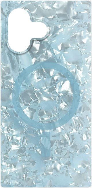 FLAUNT SQUARE Icy Blue Pearl MagSafe Case - iPhone 17