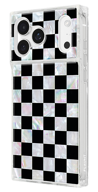 FLAUNT SQUARE Mother of Pearl Checkered MagSafe Case - iPhone 17 Pro Max