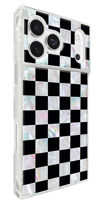 FLAUNT SQUARE Mother of Pearl Checkered MagSafe Case - iPhone 17 Pro Max