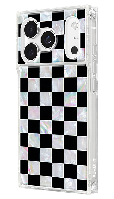 Estuche FLAUNT SQUARE Mother of Pearl Checkered con MagSafe para el iPhone 17 Pro