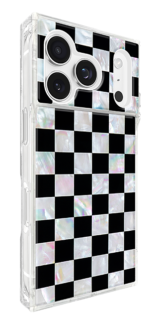 Estuche FLAUNT SQUARE Mother of Pearl Checkered con MagSafe para el iPhone 17 Pro