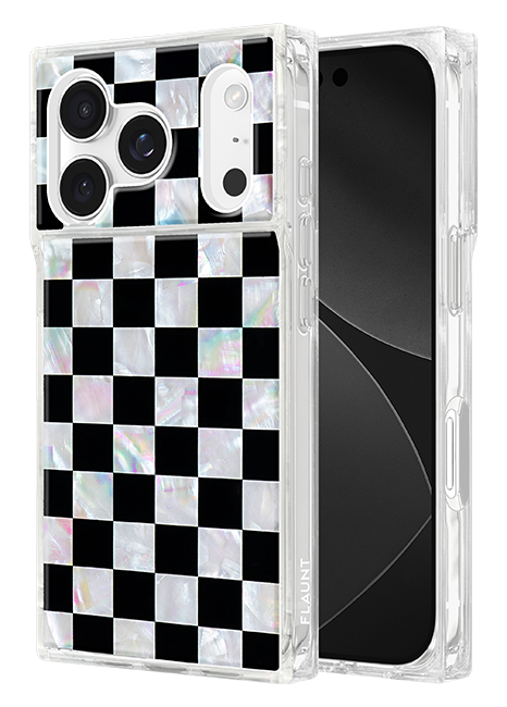 Estuche FLAUNT SQUARE Mother of Pearl Checkered con MagSafe para el iPhone 17 Pro
