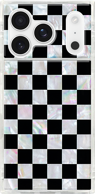 Estuche FLAUNT SQUARE Mother of Pearl Checkered con MagSafe para el iPhone 17 Pro