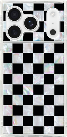 Estuche FLAUNT SQUARE Mother of Pearl Checkered con MagSafe para el iPhone 17 Pro