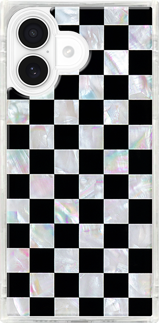FLAUNT SQUARE Mother of Pearl Checkered MagSafe Case - iPhone 17