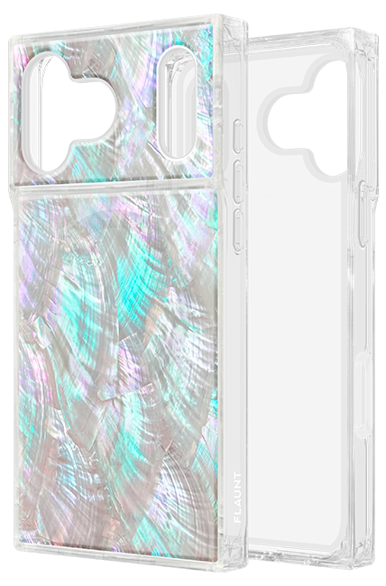 Estuche FLAUNT SQUARE Mother of Pearl White con MagSafe para iPhone 17 Pro Max