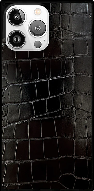 SQUARE Croc Faux Leather with MagSafe Case - iPhone 16 Pro