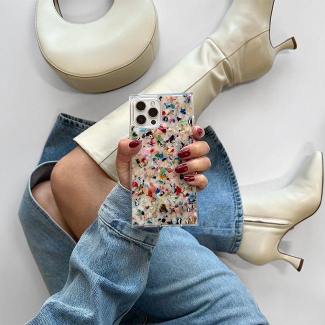 SQUARE Rainbow Confetti with MagSafe Case - iPhone 16