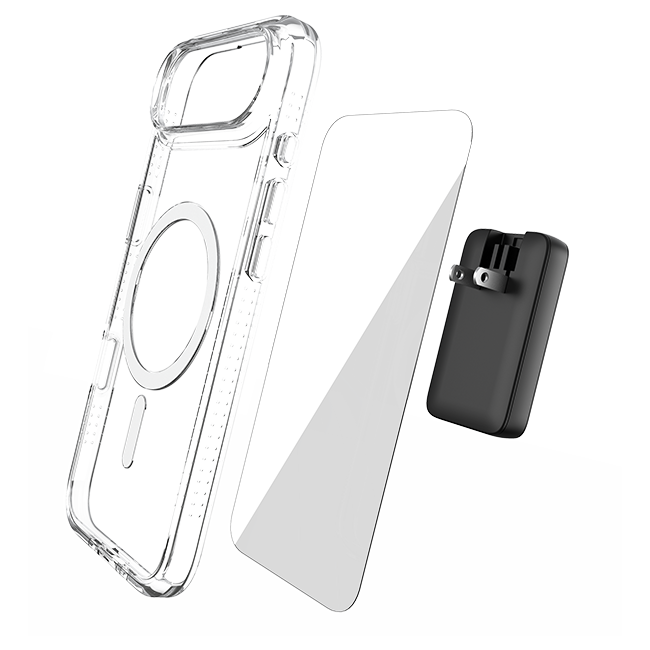 Paquete Matter 3 en 1 de estuche, protector para pantalla y cargador de 45 W para el iPhone Air