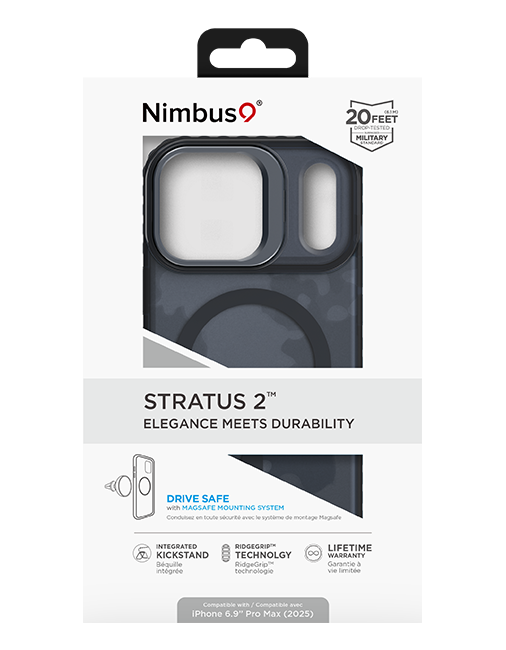 Estuche Nimbus9 Stratus Camo con MagSafe y pie de apoyo para el iPhone 17 Pro Max