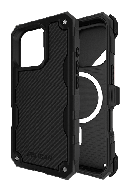 Estuche y funda Pelican Shield Carbon Fiber con MagSafe para iPhone 16 Pro