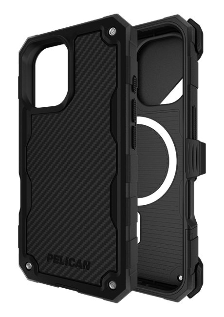 Estuche y funda Pelican Shield Carbon Fiber con MagSafe para iPhone 16