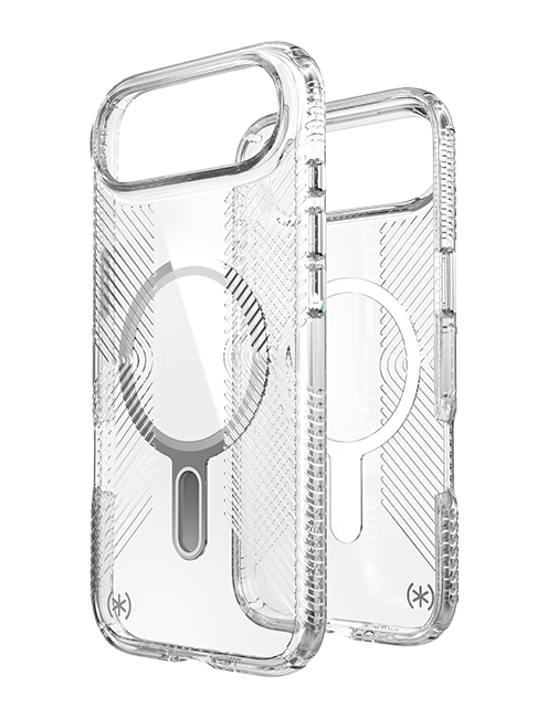 Estuche Speck Presidio Perfect-Clear Grip Chrome ClickLock MagSafe para el iPhone Air