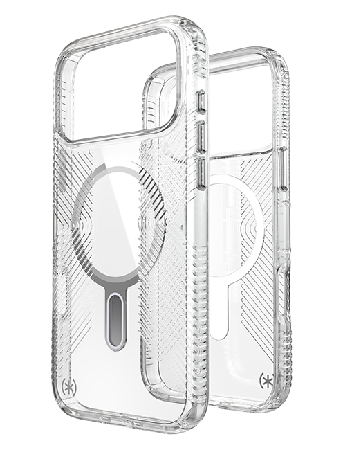 Estuche Speck Presidio Perfect-Clear Grip Chrome ClickLock MagSafe para el iPhone 17 Pro Max