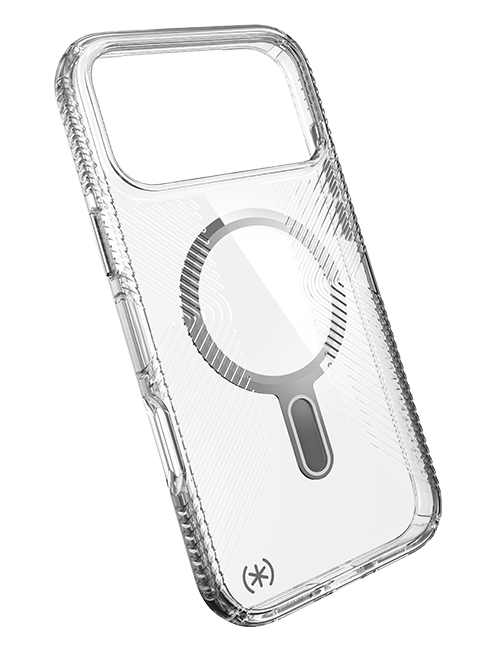 Estuche Speck Presidio Perfect-Clear Grip Chrome ClickLock MagSafe para el iPhone 17 Pro Max