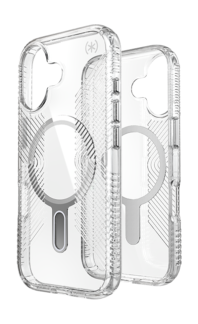 Estuche Speck Presidio Perfect-Clear Grip Chrome ClickLock con MagSafe para el iPhone 17