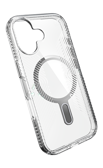 Estuche Speck Presidio Perfect-Clear Grip Chrome ClickLock con MagSafe para el iPhone 17