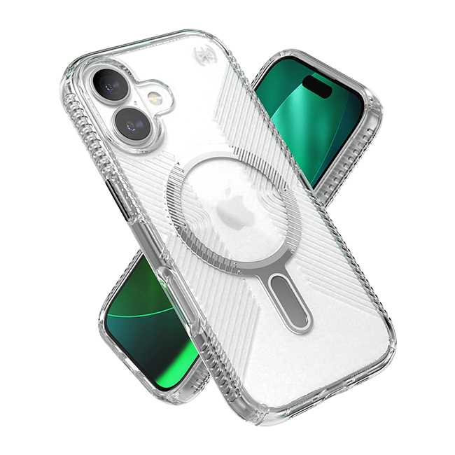 Speck Presidio Perfect-Clear Grip Chrome ClickLock MagSafe Case - iPhone 17