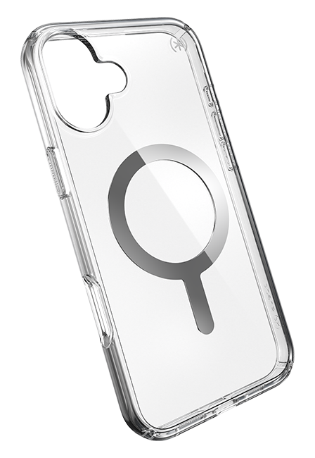 Speck Presidio Perfect-Clear with Chrome MagSafe Case - iPhone 16 Plus