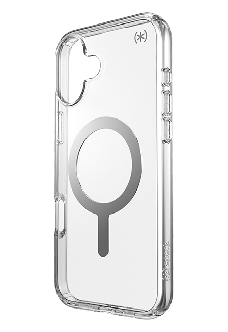 Speck Presidio Perfect-Clear with Chrome MagSafe Case - iPhone 16 Plus