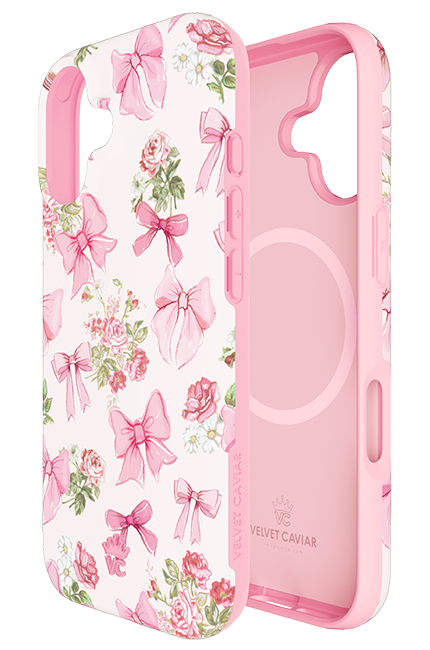Estuche Velvet Caviar Posie Pink Bow con MagSafe para el iPhone 17