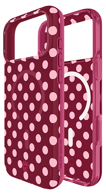 Velvet Caviar Raspberry Polka Dot MagSafe Case - iPhone 18 Pro Max/17 Pro Max
