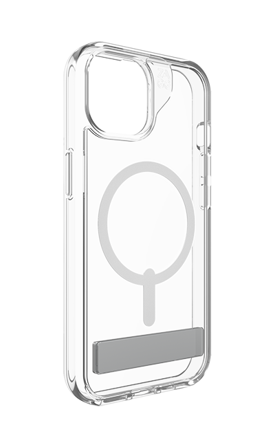 Estuche Zagg Crystal Palace Snap con pie de apoyo y Magsafe para el iPhone 16e/15/14/13