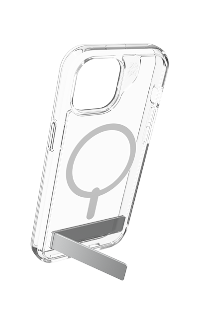 Estuche Zagg Crystal Palace Snap con pie de apoyo y Magsafe para el iPhone 16e/15/14/13