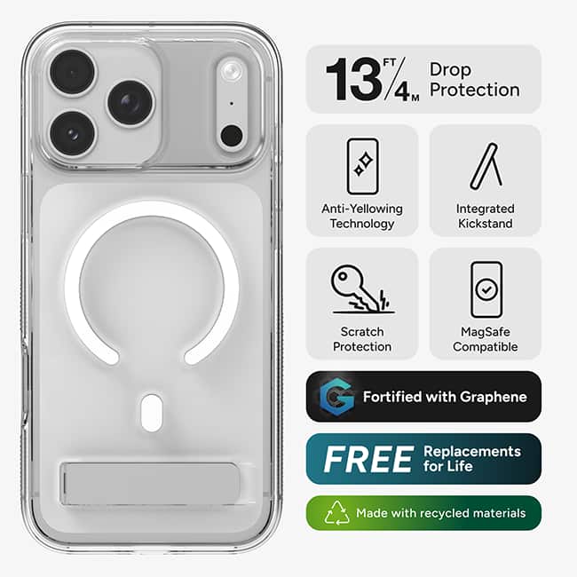 ZAGG Crystal Palace Snap Case with Kickstand - iPhone 18 Pro Max/17 Pro Max