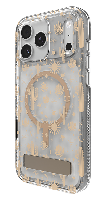 Estuche ZAGG Milan Cactus Mirage Snap con MagSafe y pie de apoyo para el iPhone 17 Pro Max