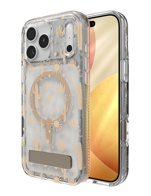 Estuche ZAGG Milan Cactus Mirage Snap con MagSafe y pie de apoyo para el iPhone 17 Pro Max