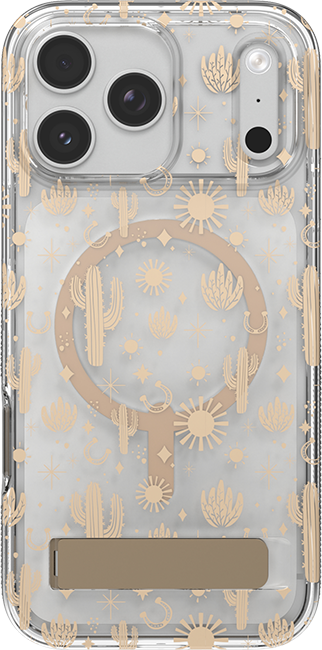 Estuche ZAGG Milan Cactus Mirage Snap con MagSafe y pie de apoyo para el iPhone 17 Pro Max