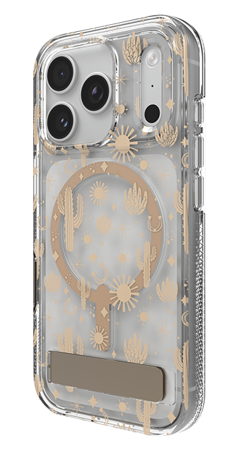 Estuche ZAGG Milan Cactus Mirage Snap con MagSafe y pie de apoyo para el iPhone 17 Pro