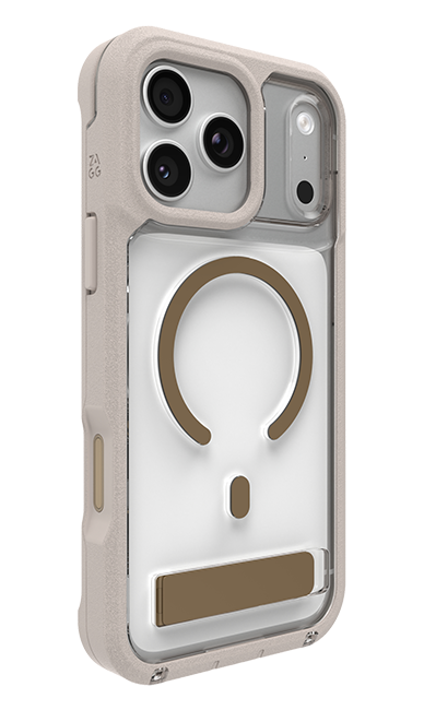 ZAGG Rainier Sandstone Snap MagSafe Case w/Kickstand - iPhone 17 Pro Max