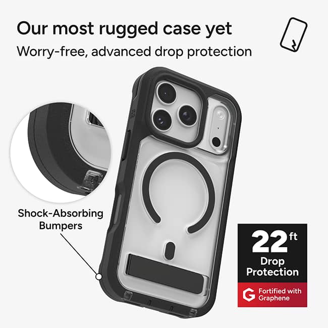 ZAGG Rainier Smoke Snap Case with Kickstand - iPhone 18 Pro/17 Pro
