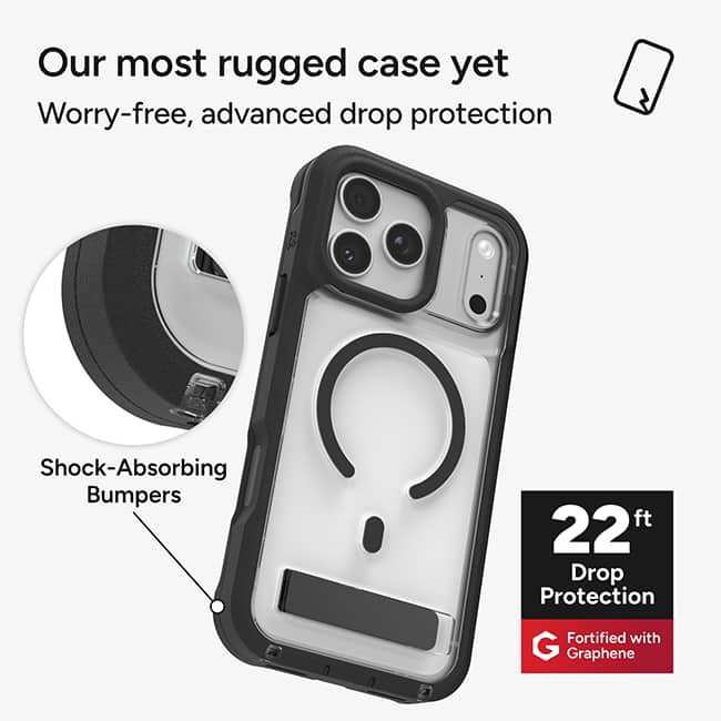 ZAGG Rainier Smoke Snap Case with Kickstand - iPhone 18 Pro Max/17 Pro Max