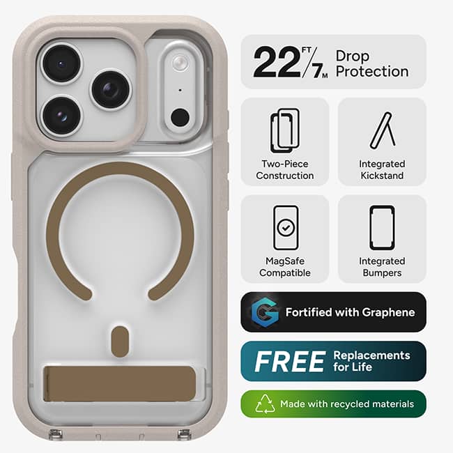 ZAGG Rainier Snap Case with Kickstand - iPhone 18 Pro/17 Pro