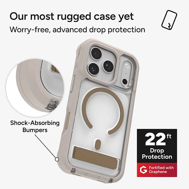 ZAGG Rainier Snap Case with Kickstand - iPhone 18 Pro/17 Pro