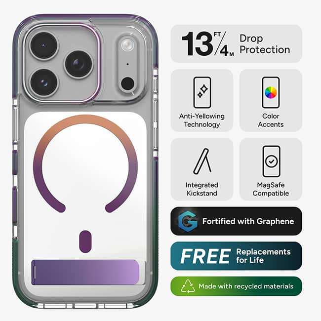ZAGG Santa Cruz Snap Case with Kickstand - iPhone 18 Pro/17 Pro