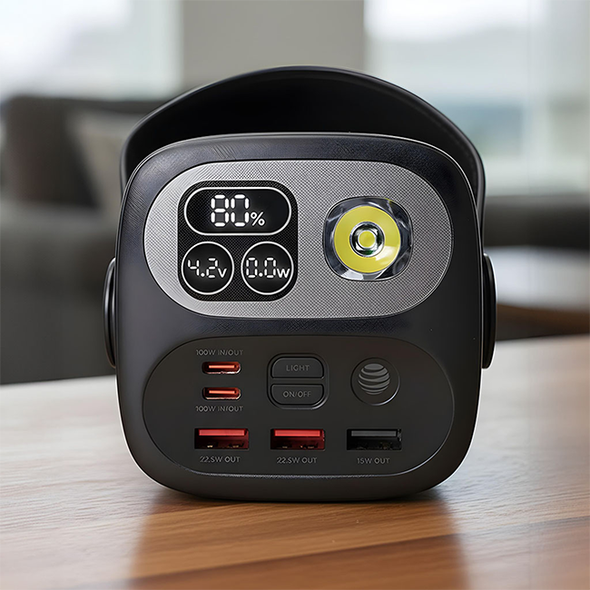 Estación de carga AT&T Essentials de 100 W con pantalla LED + luz