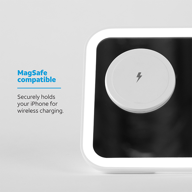 Espejo con luz y estación de carga 3 EN 1 AT&T Essentials