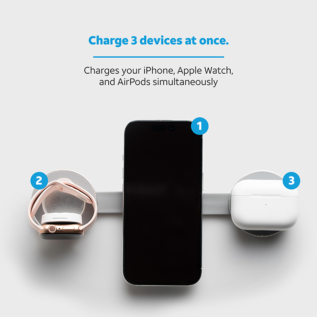 Almohadilla de carga magnética inalámbrica y plegable AT&T Essentials 3 EN 1