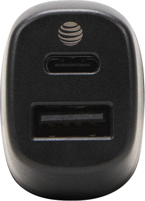 AT&T Essentials 32W Dual Port (Type C + USBA) Bullet Car Charger