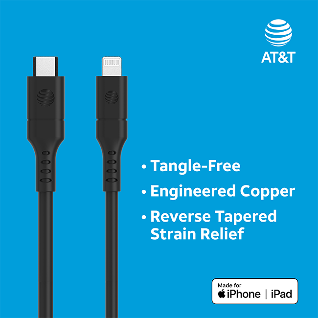 Cable USB C a Lightning AT&T Essentials de 6 pies