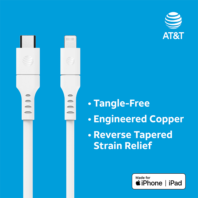 Cable USB C a Lightning AT&T Essentials de 6 pies