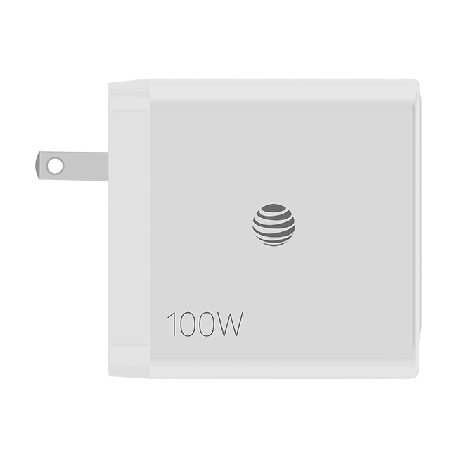 AT&T Essentials Multi Port 100W GaN Wall Charger (2 USBC + 1 USBA)