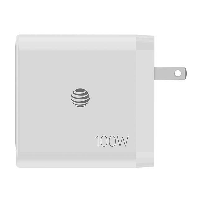AT&T Essentials Multi Port 100W GaN Wall Charger (2 USBC + 1 USBA)